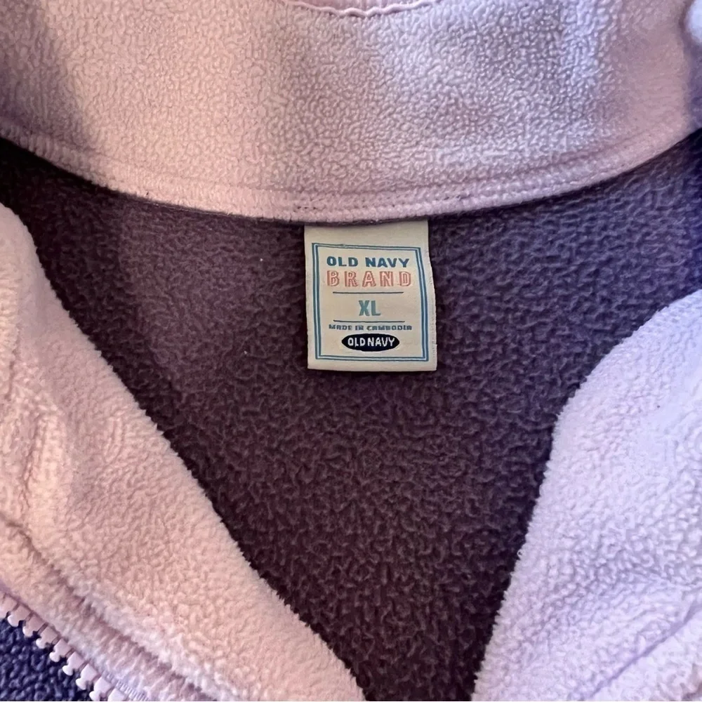 Vintage OLD NAVY Purple Lavender Y2K Fleece 1/2 Zip Long Sleeve